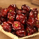 Denglongjiao dried chili peppers in a bamboo basket