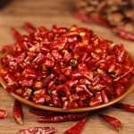 Mantianxing dried chili segments on a ceramic plate