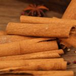 Cinnamon bark stacked in close-up