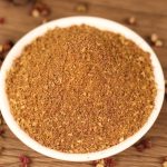 Red Sichuan pepper powder in a white bowl