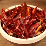 Tiaozi chili threads in a white bowl