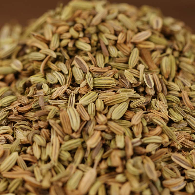 Fennel seeds gathered in a pile
