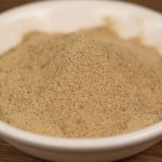 Ground white pepper in a white bowl