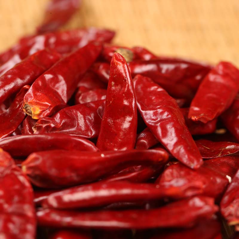 Xinyidai dried chili peppers in close-up