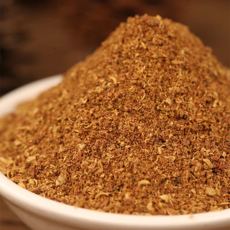 Red Sichuan pepper powder heaped in a white bowl